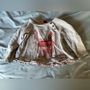 Tea Collection llama gray sweatshirt 12-18 months
